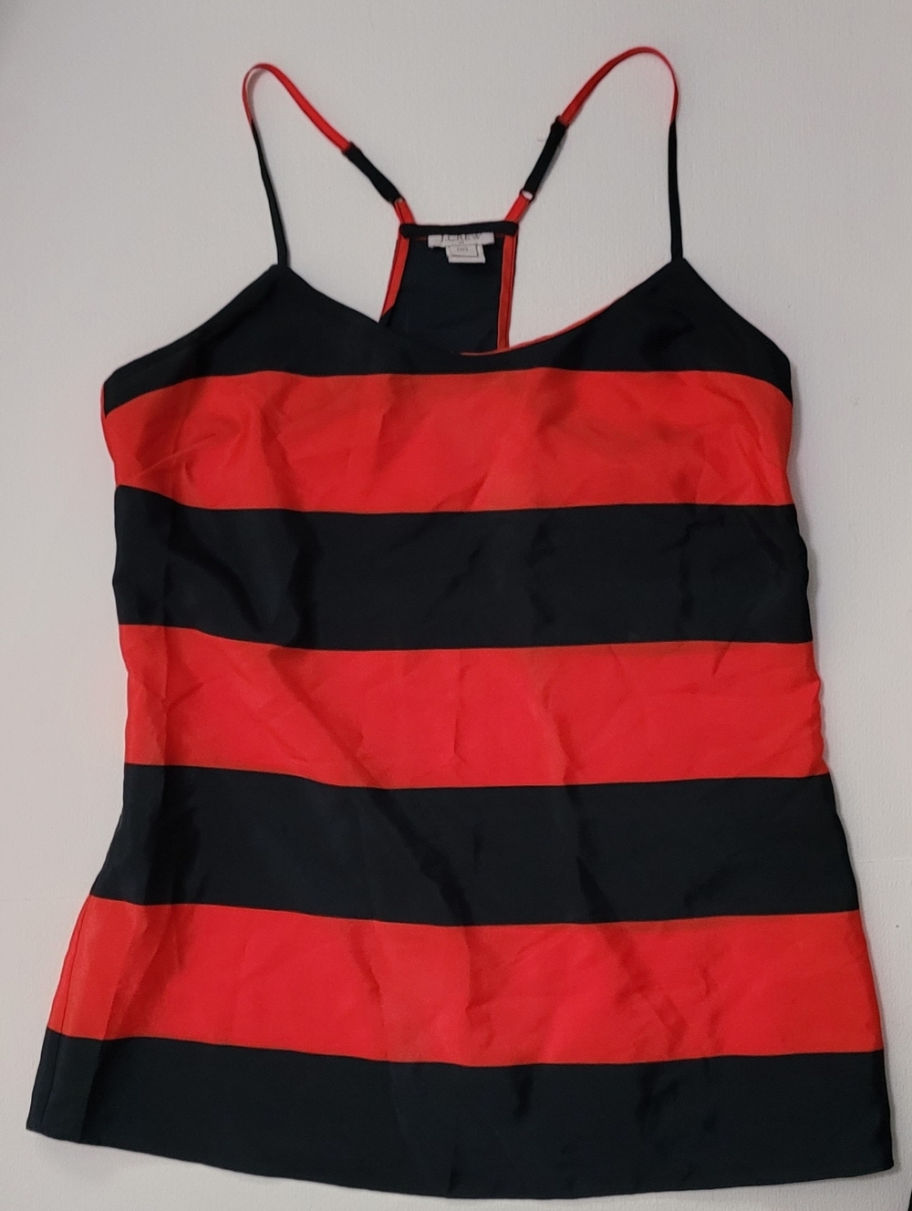 J. Crew Striped Red and Black Cami Tank Top